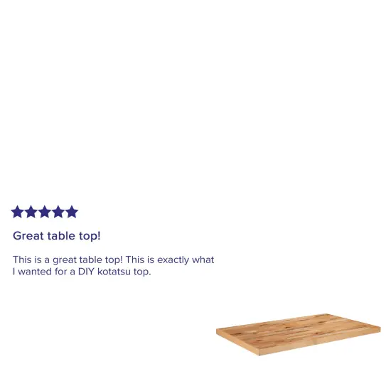 Emma and Oliver Rectangle Butcher Block Style Table Top - Restaurant Table Top Natural {5}