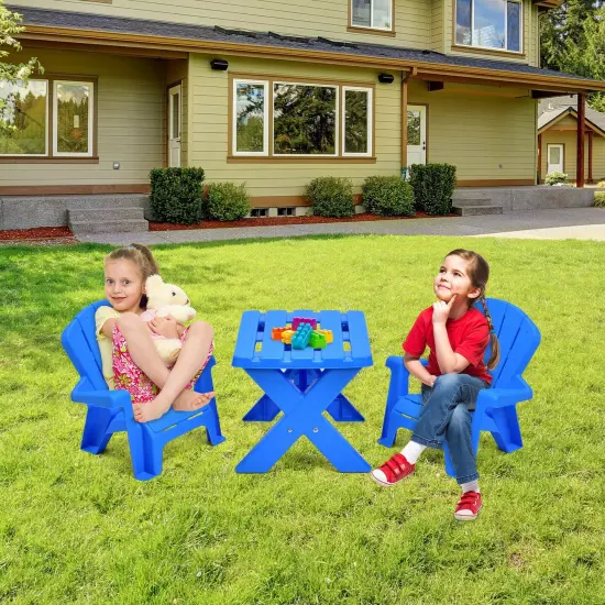 3-Piece Plastic Children Play Table Chair Set Perfect for Indoor-Outdoor Use {6}