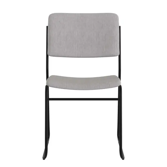 Emma and Oliver 500 lb. Capacity High Density Stacking Chair with Sled Base GrayFabric/Black {3}