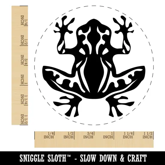 Tribal Frog Self-Inking Rubber Stamp for Stamping Crafting Planners Blue {1}