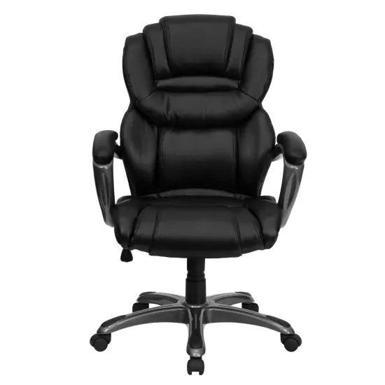Emma and Oliver High Back Executive Swivel Ergonomic Office Chair with Accent Layered Seat/Back Black {3}