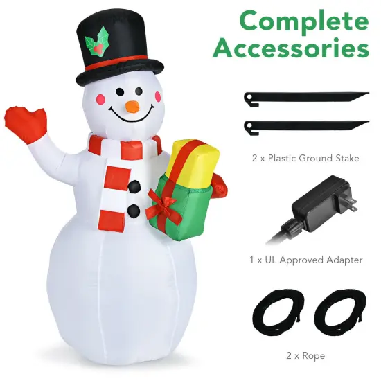 5 Feet Tall Snowman Inflatable Blow up Inflatable with Built-in Colorful LED Lights {4}