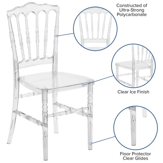 Emma and Oliver Napoleon Stacking Chair Crystal Ice {2}