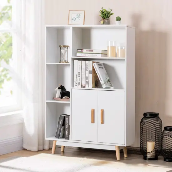 Floor Storage Free Standing Wooden Display Bookcase {5}