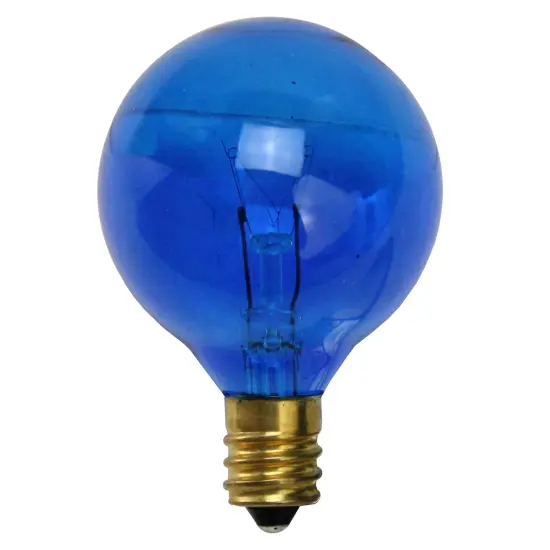 Northlight Transparent G40 Globe Incandescent Christmas Replacement Bulbs - Blue - Pack of 25 {1}