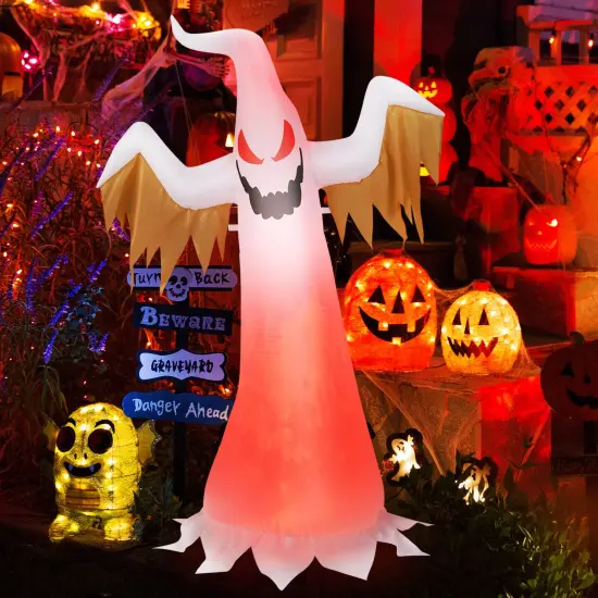 6 Feet Halloween Inflatable Ghost Quick Blow up Halloween Decor with LED Lights {5}