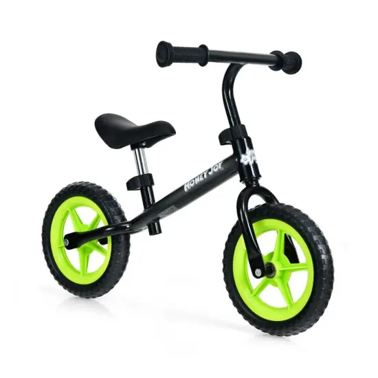 Kids No Pedal Balance Bike with Adjustable Handlebar and Seat Black {10}