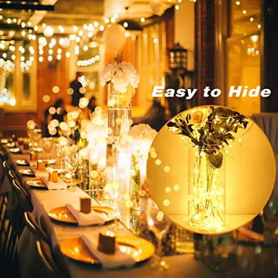 20 Pck LED Fairy Lights Battery Operated String Lights [20 Pack], 7.2ft 20 Mini LED Lights Battery Powered White Twinkle Lights | Waterproof Copper Wire Lights Firefly Lights Mason Jars, Warm White {4}