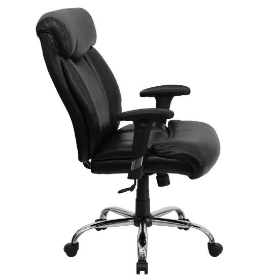 Emma and Oliver 400 lb. Big & Tall High Back Full Headrest Ergonomic Office Chair with Arms Black Fabric {9}