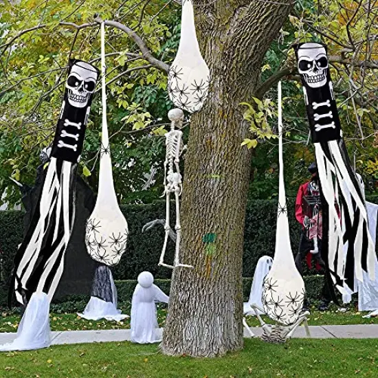 3.2FT Halloween Decoration Hanging Light Up Spider Egg Sacs 3 Packs, Gift for Halloween Party Favors Games, Sacks Props for Halloween, Birthday Indoor Outdoor Decor (Purple) {3}