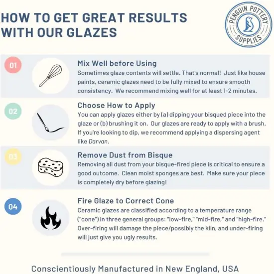 Penguin Pottery - Specialty Series - Moon Drop - Mid Fire Glaze, High Fire Glaze, Cone 6 for Mid Fire Clay - Ceramic Glaze Pottery (1 Pint | 16 oz | 473 ml) {4}