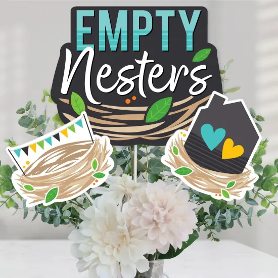 Big Dot of Happiness Empty Nesters - Empty Nest Party Centerpiece Sticks - Table Toppers - Set of 15 {1}