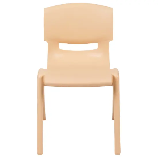 Emma and Oliver 5 Pack Plastic Stackable School Chair with 13.25" Seat Height Natural {5}