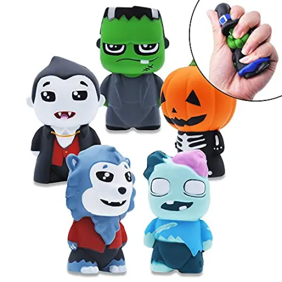 JOYIN Halloween Squishy Coloring Craft Kit with 6 Different Characters, 3 Paints and Paint Tubs, Art & Craft Kit DIY Toy Set Make Your Own Halloween Squishy Friends {2}