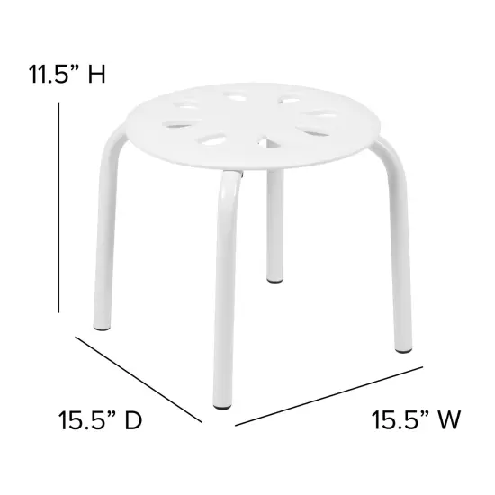 Emma and Oliver Plastic Nesting Stack Stools - Classroom/Home, 11.5"Height (5 Pack) Assorted {4}