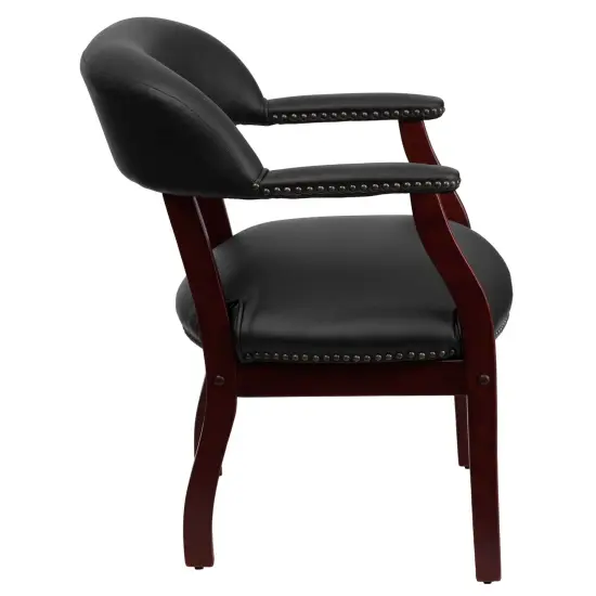 Emma and Oliver Conference Chair with Accent Nail Trim Black Vinyl {5}
