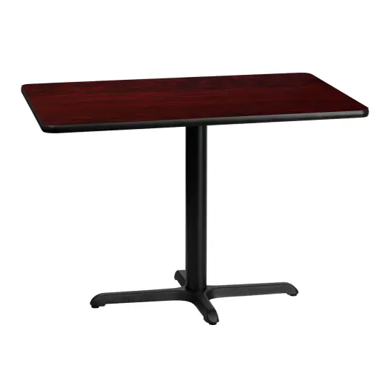 Emma and Oliver 30"x42" Rectangular Laminate Table with 23.5"x29.5" Table Height Base Mahogany {1}
