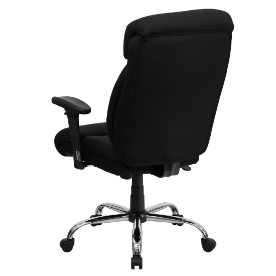 Emma and Oliver 400 lb. Big & Tall High Back Full Headrest Ergonomic Office Chair with Arms Black Fabric {3}