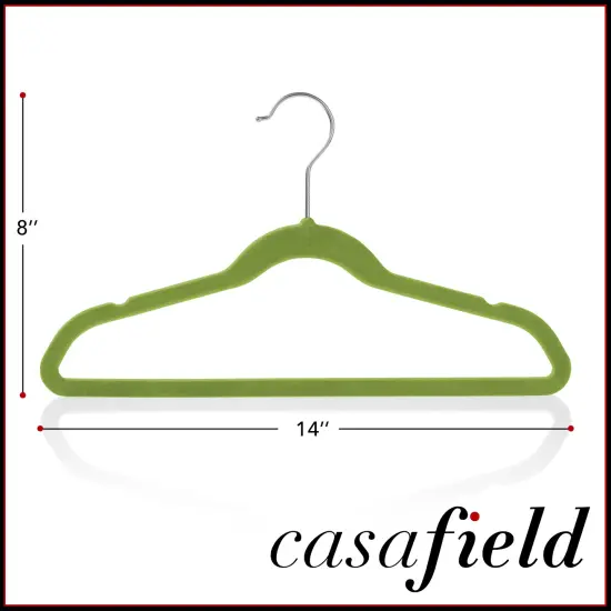 Casafield 100 Velvet Kid's Hangers - 14" Size for Children's Clothes {5}