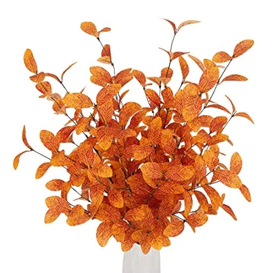 6 Pcs Artificial Eucalyptus Stems Fall Eucalyptus Leaves Fall Decorations with Fall Leaves for Office and Home Artificial Plants for Floral Arrangement {5}