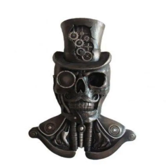 Steampunk Skeleton Bust Wall Decor Prop Statue {1}