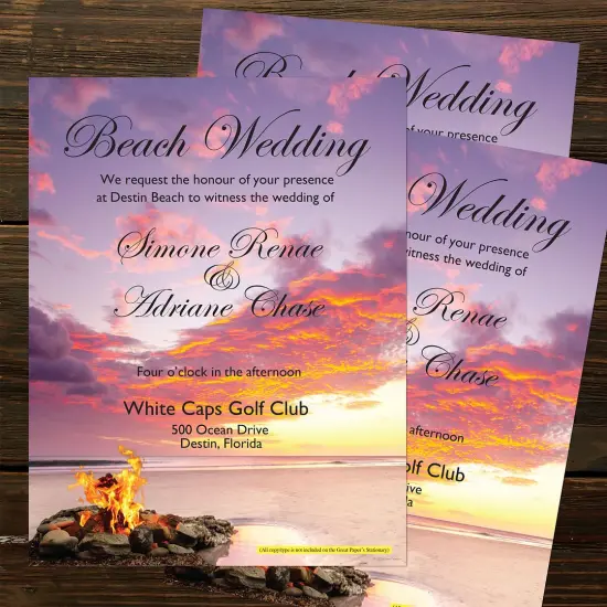 Great Papers! Beach Bonfire Letterhead, for Invitations, Announcements, and Personal Messages, Printer Friendly 8.5" x 11", 50 Pack (2023031) {3}