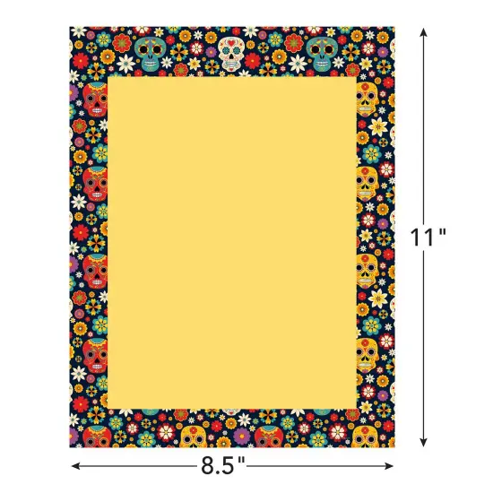 Great Papers! Marigold & Sugar Skulls Letterhead, for Invitations, Announcements and Personal Messages, Printer Friendly 8.5" x 11", 50 Pack (2023037) {5}