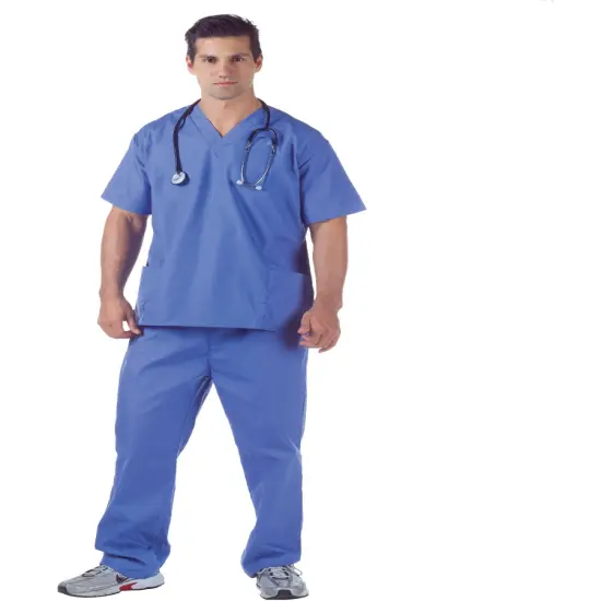 Men's Blue Hospital Scrubs Costume {1}