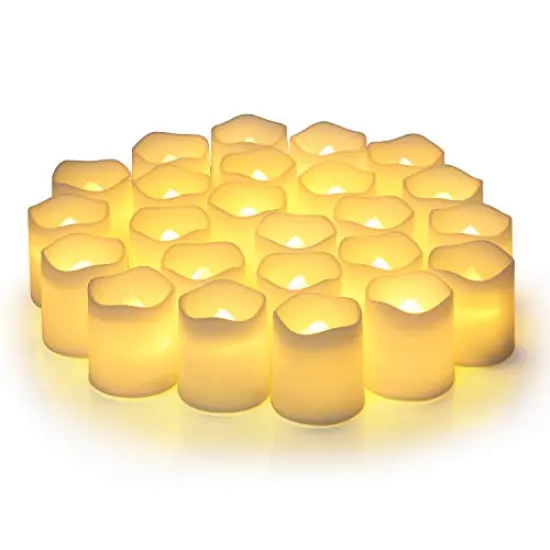 Flameless Votive Candles,Flameless Flickering Electric Fake Candle,24 Pack 200+Hour Battery Operated LED Tea Lights in Warm White for Wedding, Table, Festival, Halloween,Christmas Decorations {2}