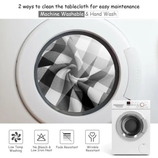 Set of 10 Rectangular Polyester Party Tablecloth Suitable for Dining Tables Picnic Tables and Cake Tables Black {3}