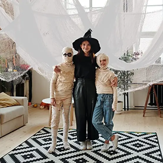 500x39 Inch Large Size Halloween Spooky Cloth-Halloween White Scary Creepy Cloth-Windows Doorways Cover Gauze for Halloween Party Haunted House Decor {3}