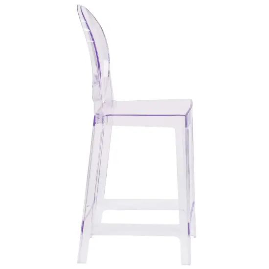 Emma and Oliver Ghost Counter Stool in Transparent Crystal with Oval Back {5}