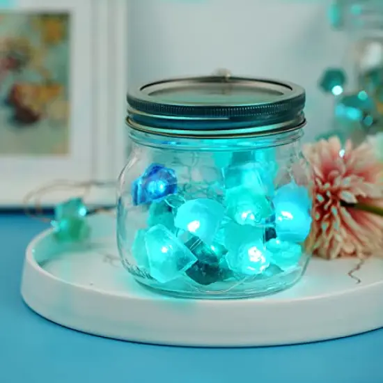 Natural Fluorite String Lights Battery Operated with Remote Sea Glass Raw Stones Decorative Lights 6.5ft 20 LEDs String Lights for Bedroom Party Indoor Christmas Wedding Decor {6}