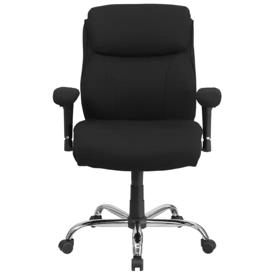 Emma and Oliver 400 lb. Big & Tall Mid-Back Swivel Clean Line Stitch Ergonomic Task Office Chair Black Fabric {3}