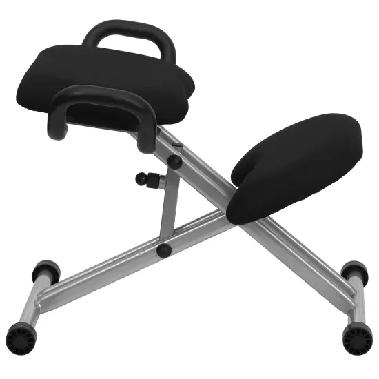 Emma and Oliver Ergonomic Kneeling Office Chair with Handles Black {4}