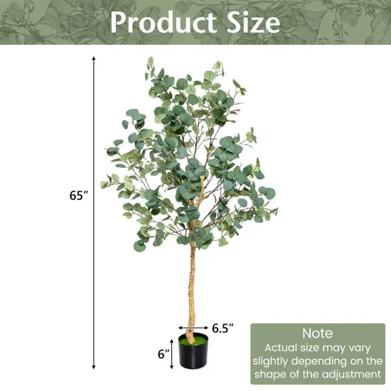 5.5 Feet Artificial Eucalyptus Tree with 517 Silver Dollar Leaves {4}