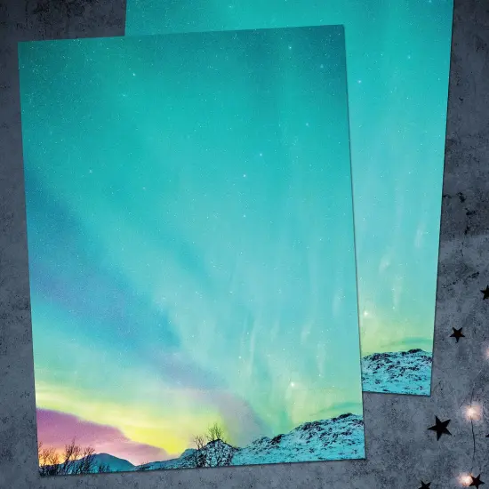 Great Papers! Northern Sky Lights Holiday Letterhead, Invitations and Announcements, Printer Friendly, 8.5"x11", 50 Pack {2}