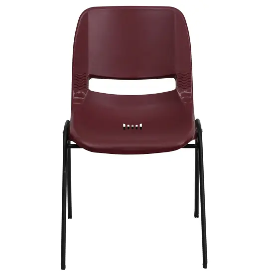 Emma and Oliver Ergonomic Shell Student Stack Chair - Classroom Chair / Office Guest Chair Burgundy {5}