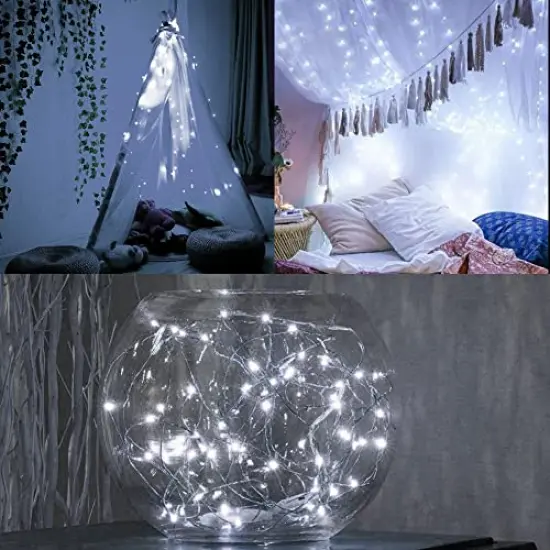 12 Pack Fairy Lights Battery Operated (Included), 6.5ft 20 LED Mini String Lights, Waterproof Silver Wire Firefly Starry Lights for DIY Wedding Christmas Party Mason Jars Decor, Cool White {4}