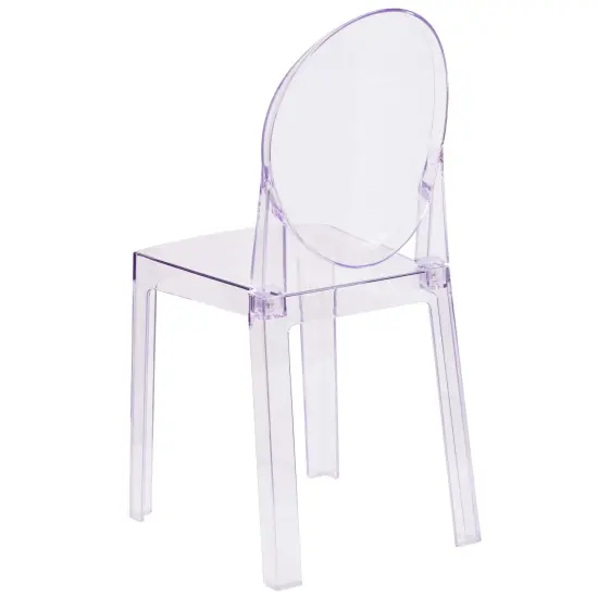 Emma and Oliver 4 Pack Ghost Chair with Oval Back Transparent Crystal {4}