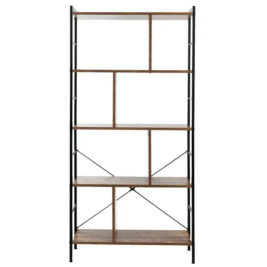 4-Tier Industrial Bookshelf Floor Standing Storage Rack Large Storage {3}