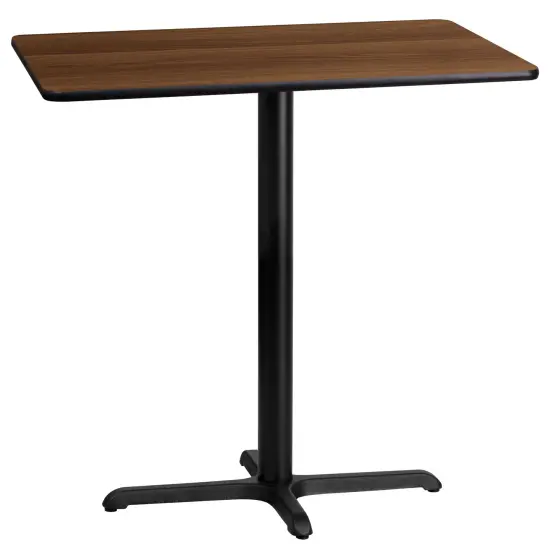 Emma and Oliver 24"x42" Rectangular Laminate Bar Table with 23.5"x29.5" Base Mahogany {4}