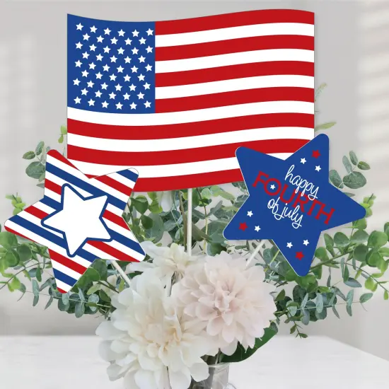 Big Dot of Happiness 4th of July - Independence Day Centerpiece Sticks - Table Toppers - Set of 15 {1}