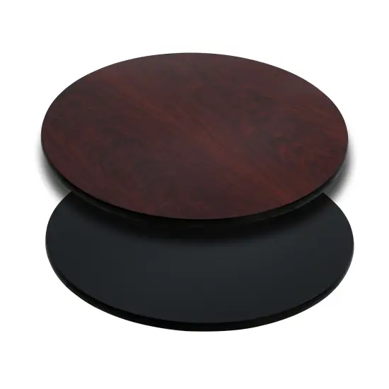 Emma and Oliver 30" Round Table Top with Reversible Laminate Top Mahogany {1}