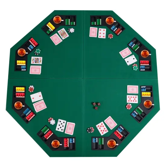 48 Inch 8 Players Octagon Fourfold Poker Table Top {3}