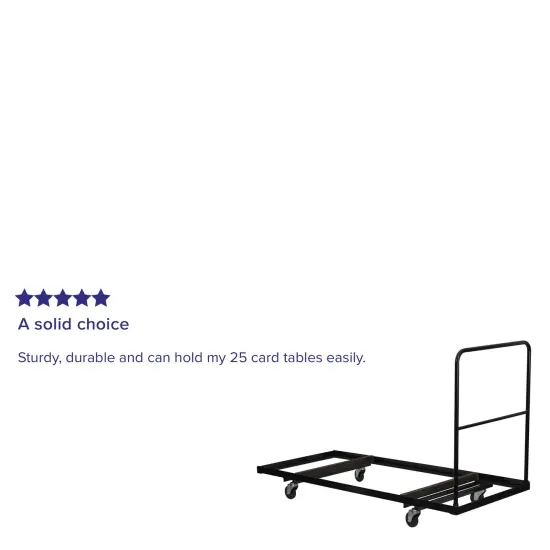 Emma and Oliver Folding Table Dolly for 30''W x 72''D Rectangular Folding Tables Black {3}