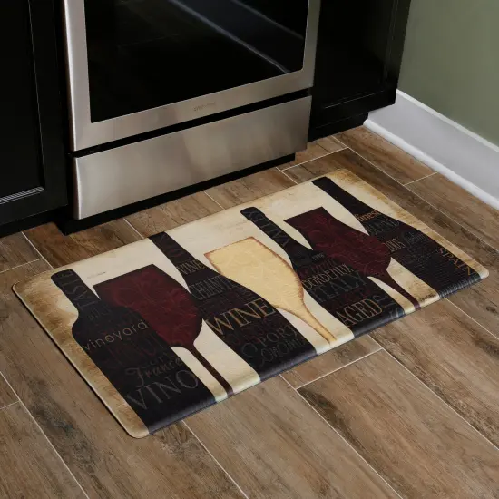 Oversized 20"x36" Feel at Ease Anti-Fatigue Kitchen Mat (Wine Silhouette) {1}