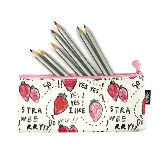 Wrapables Trendy Food Pencil Case and Stationery Pouches (Set of 3) Red {3}