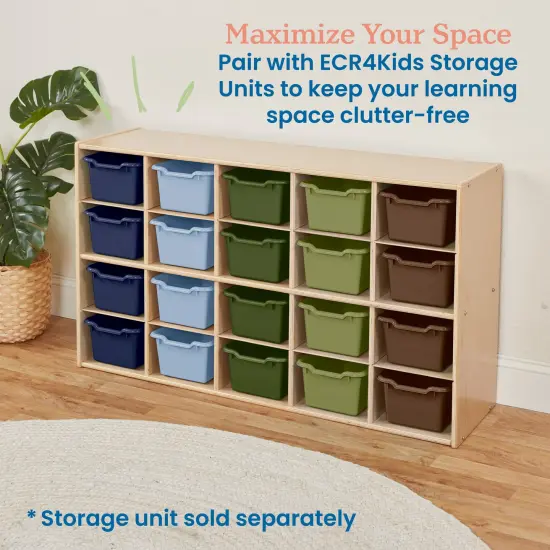 Scoop Front Storage Bins, Multipurpose Organization, 20-Pack Earthtone {5}