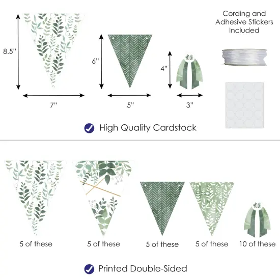 Big Dot of Happiness Boho Botanical - DIY Greenery Party Pennant Garland Decoration - Triangle Banner - 30 Pieces {4}